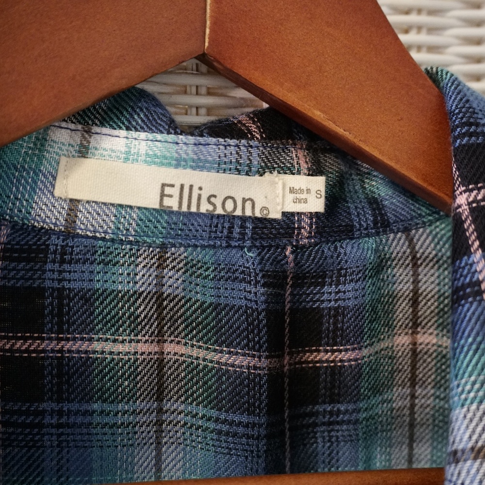 Ellison oversized plaid button high low shirt - Picture 9 of 9